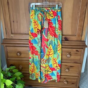 Christian Siriano Multicolor Tropical Drawstring Pants